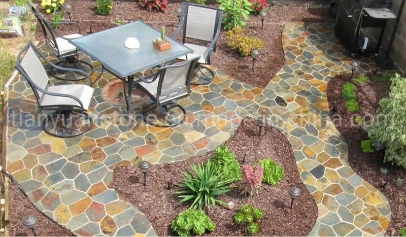 Natural Slate Garden Flagstone Flooring Tile