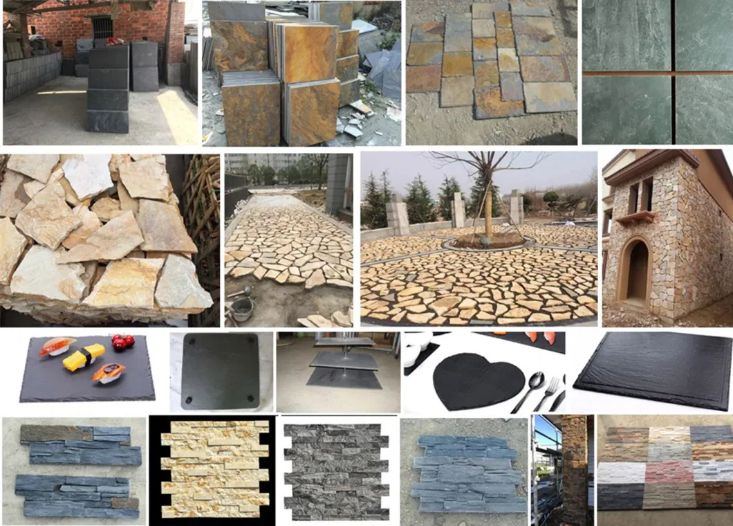 Natural Yellow Cultural Stone Supplies Slate Wall Cladding Ledge Stone