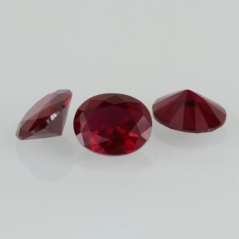Oval Brilliant Cut 8# Dark Red Color Gemstone Niel Gems Loose Synthetic Corundum Ruby Corundum Stone