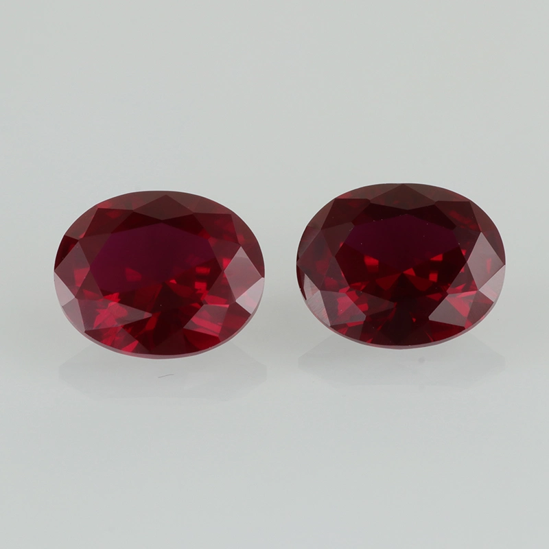 Oval Brilliant Cut 8# Dark Red Color Gemstone Niel Gems Loose Synthetic Corundum Ruby Corundum Stone