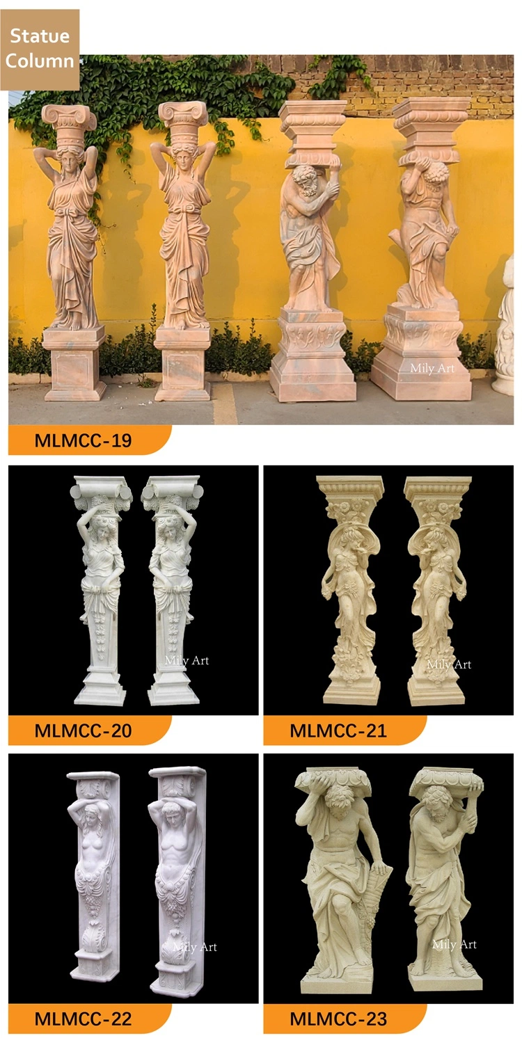 Decoration Hand Carved Natural Stone Roman Marble Column for Sale