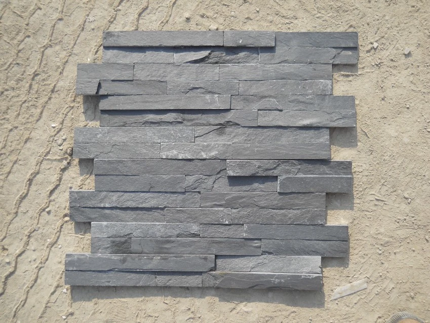 Natural Black Slate Wall Panel Ledge Stone for Decoration