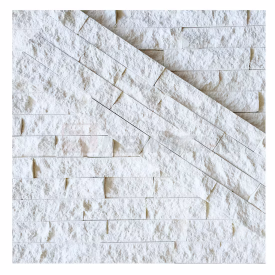 Interior Wall Decoration Ledge Stone Tile Stacked White Limestone