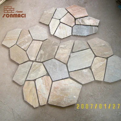 Natural Flagstone Mat Mesh Stone Tiles
