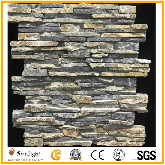 Wholesale Natural Stone Black/Yellow Culture Stone for Wall Clading