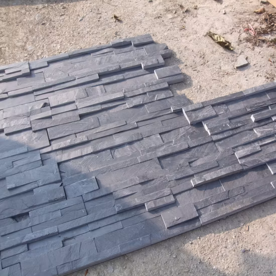 Dark Ash Grey Slate Wall Cladding Cultured Stone Pricing for Exterior
