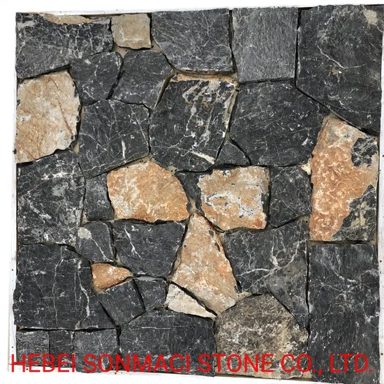Wall Decorative Black Color Natural Loose Slate Stone 