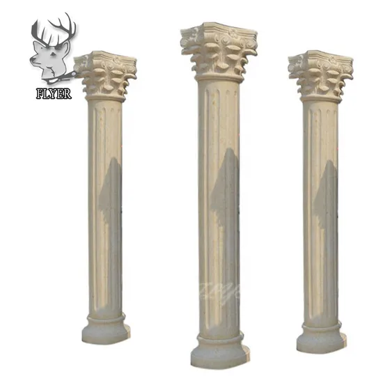 Outdoor Natural Stone Hand Carved Building Construction Project Large Marble Pillar Roman Column for Sale 