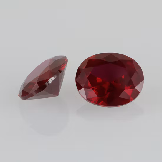 Oval Brilliant Cut 8# Dark Red Color Gemstone Niel Gems Loose Synthetic Corundum Ruby Corundum Stone