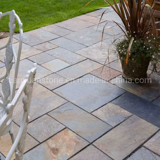 Natural Stone Rusty Meshed Slate Paving Tile for Outdoor