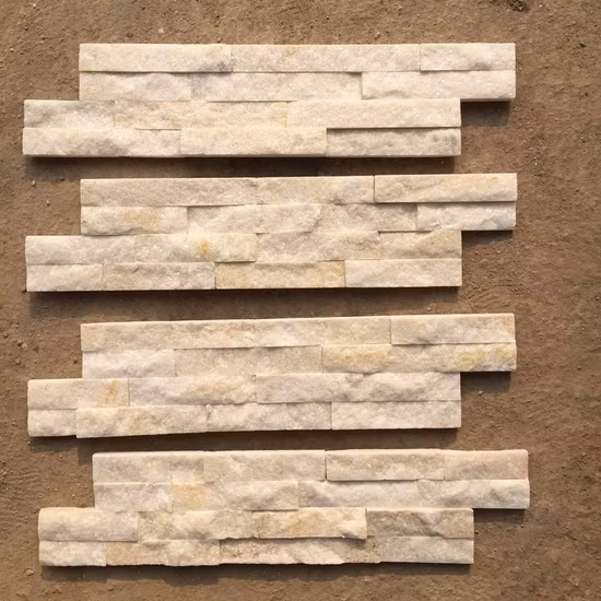 High Quality Slate White Quartize Plate Stone Natural 60X15cm Ledge Stone for Fireplace