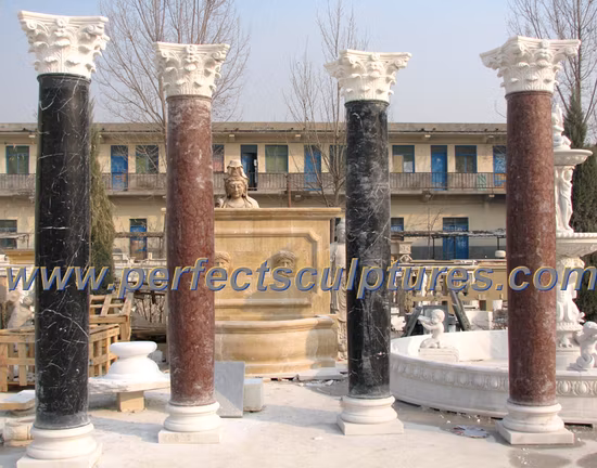 Garden Home Architectural Decorative Carved Stone Roman Pillars Marble Carving Greek Tapered Column for Indoor Outdoor Decoration