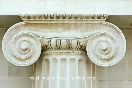Hollow/Solid Marble Column Carved Stone Roman Pillar Ionic Column 