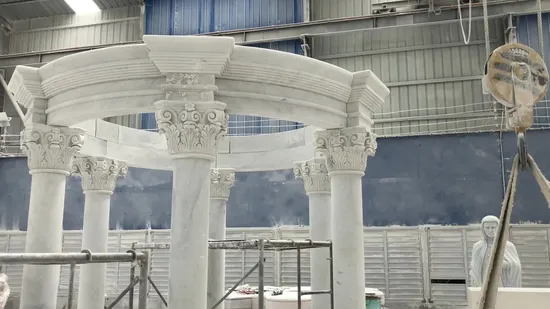 Outdoor Garden Natural Stone Pillars Designs Antique Buildings Marble Roman Corinthian Column 